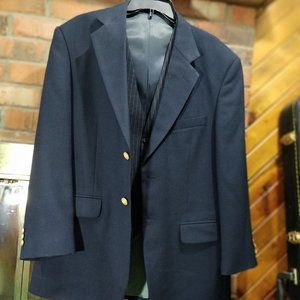 STAFFORD Blue Blazer Sport Coat Jacket with Vest